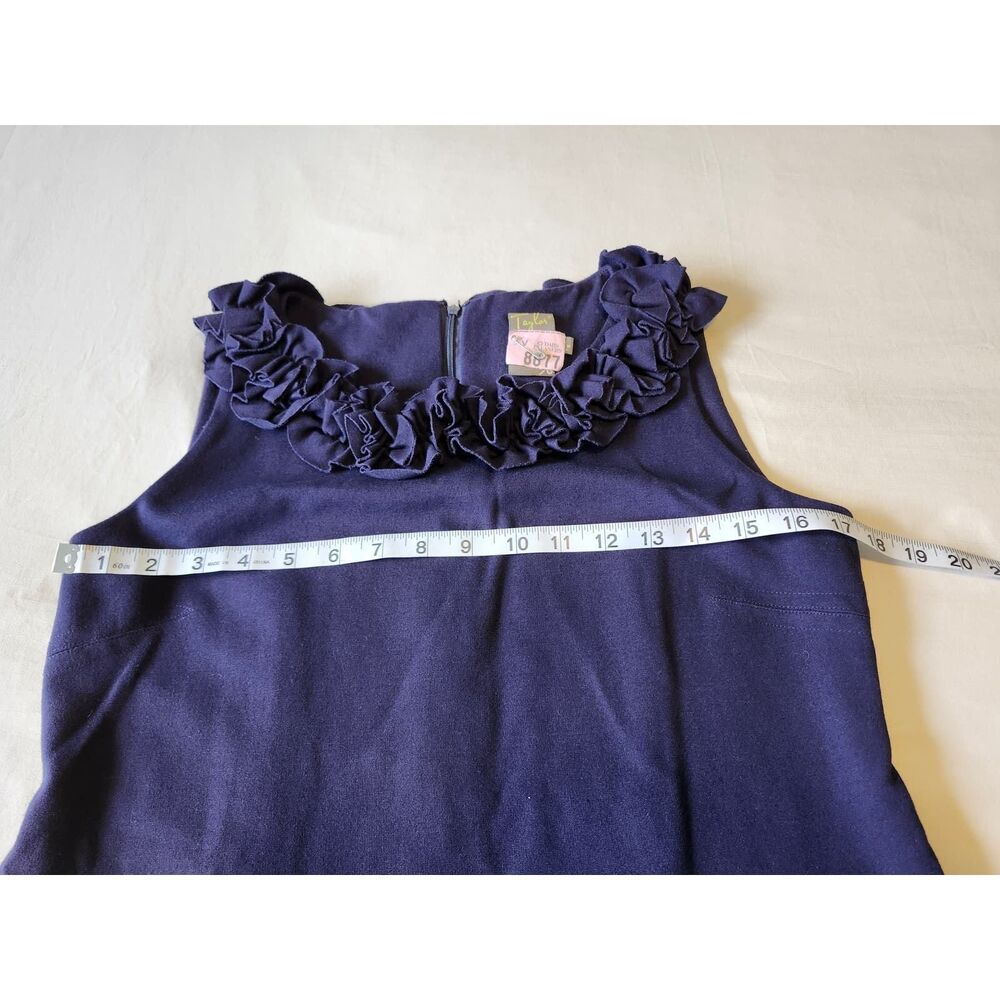 🚨 Just Taylor Navy Blue Nautical Ruffled Neckline Dress size 6 - Picture 9 of 11